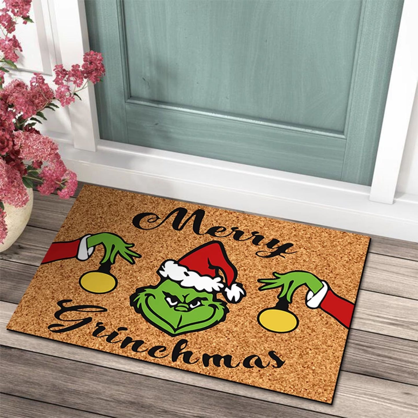 Christmas Door Mat  Outdoor Welcome Mat For Front Door Funny AntiSlip Rug 237 X 159 Inch 11