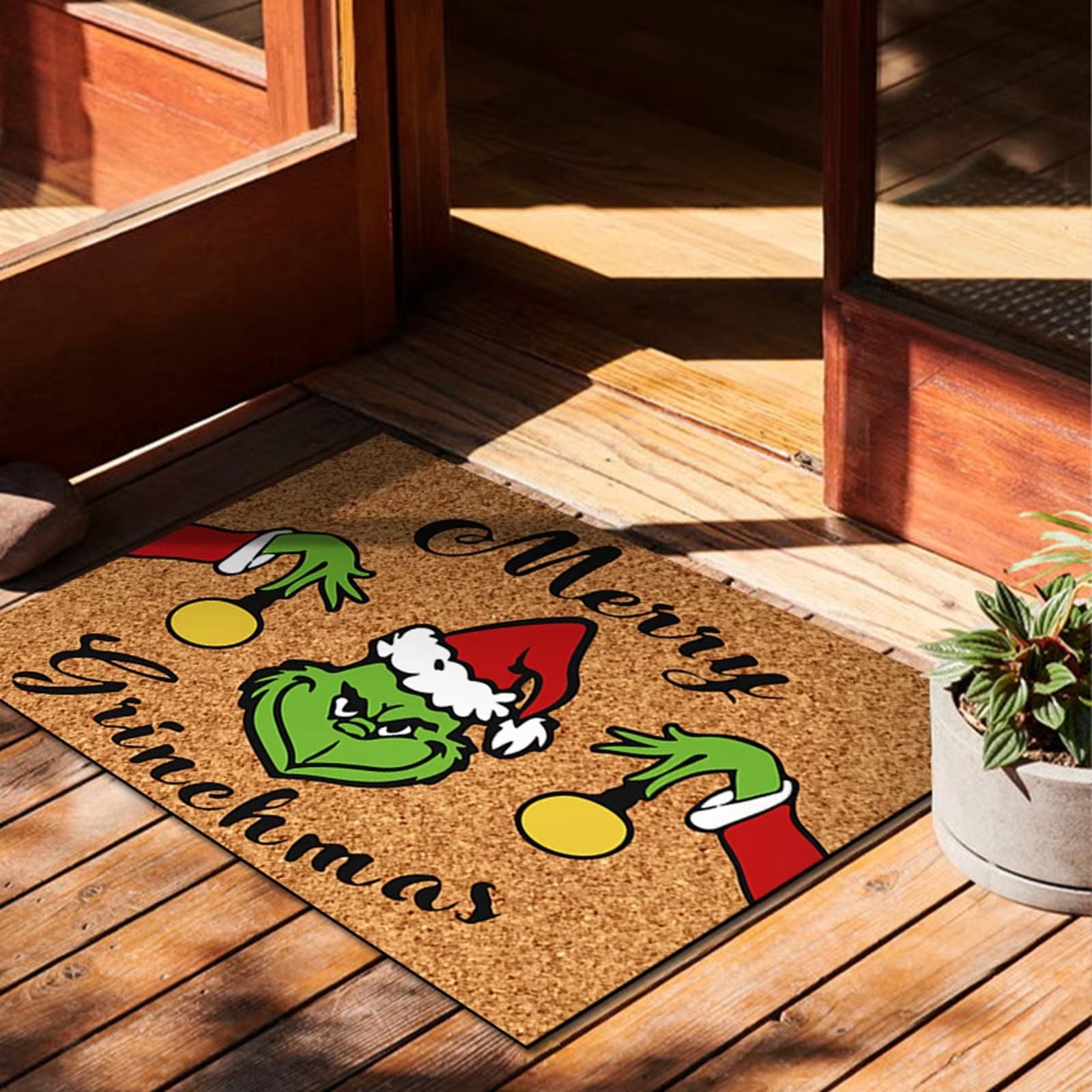 Christmas Door Mat  Outdoor Welcome Mat For Front Door Funny AntiSlip Rug 237 X 159 Inch 5