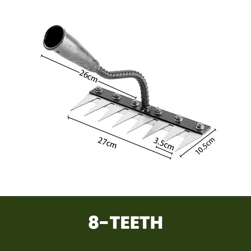 5678 Teeth Agricultural Rake  Manganese Steel Soil Loosening  Weeding Tool MultiUse Agricultural St 9