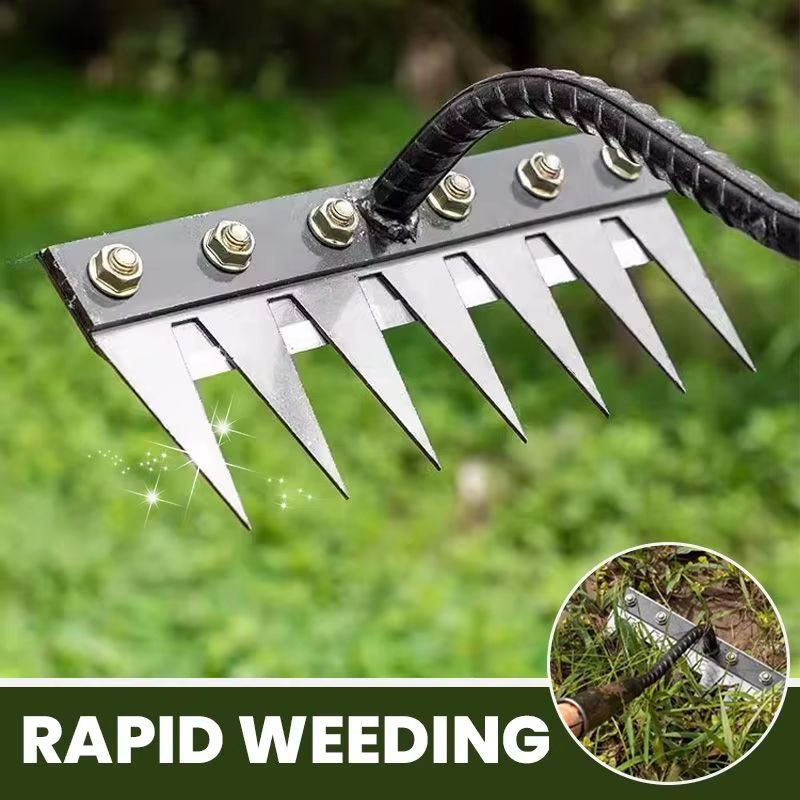 5678 Teeth Agricultural Rake  Manganese Steel Soil Loosening  Weeding Tool MultiUse Agricultural St 2