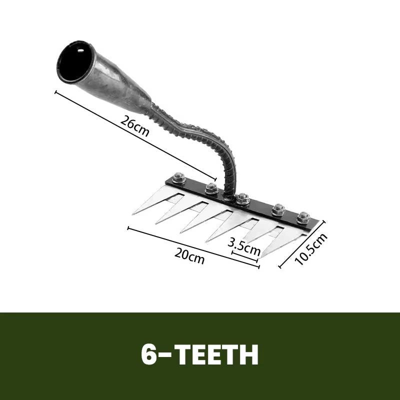 5678 Teeth Agricultural Rake  Manganese Steel Soil Loosening  Weeding Tool MultiUse Agricultural St 7