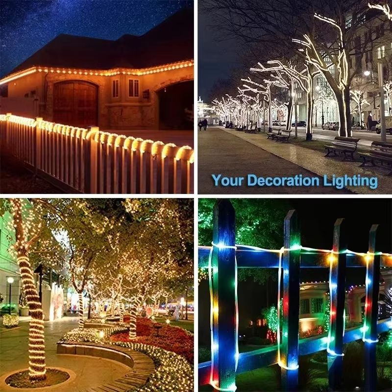 LED Solar Rope Lights  50100200 LEDs Waterproof Outdoor String Lights With 8 Modes For Garden Chris 3