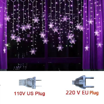 32M Christmas Snowflakes LED String Lights  Flashing Fairy Curtain Lights Waterproof For Holiday Pa 10
