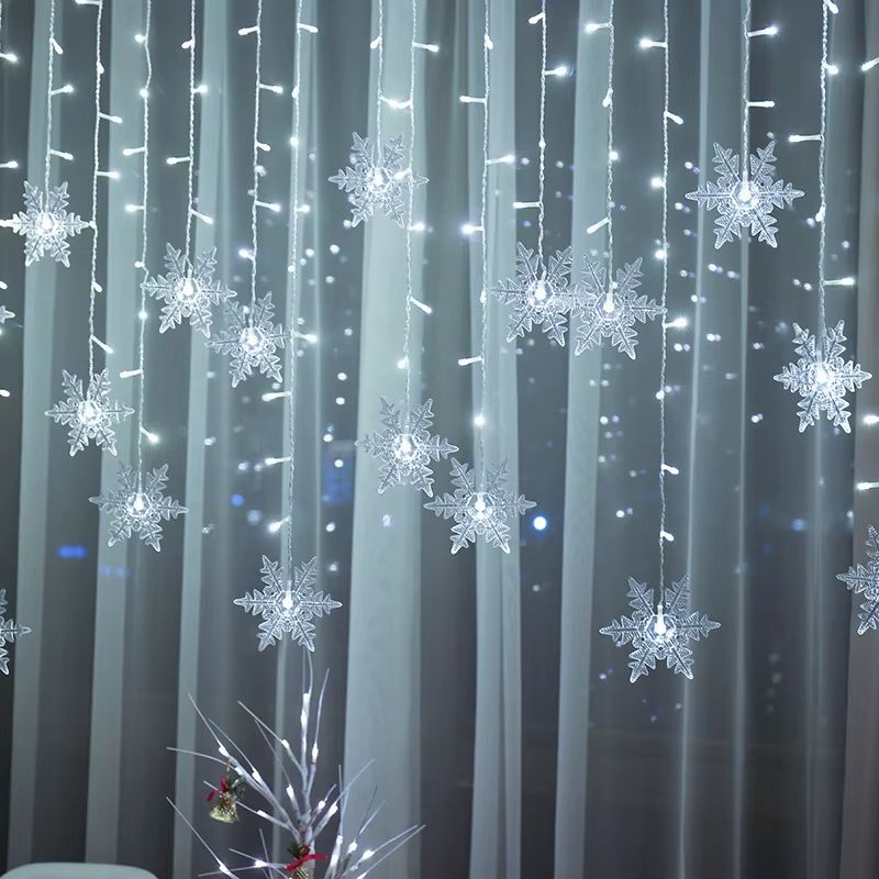 32M Christmas Snowflakes LED String Lights  Flashing Fairy Curtain Lights Waterproof For Holiday Pa 1