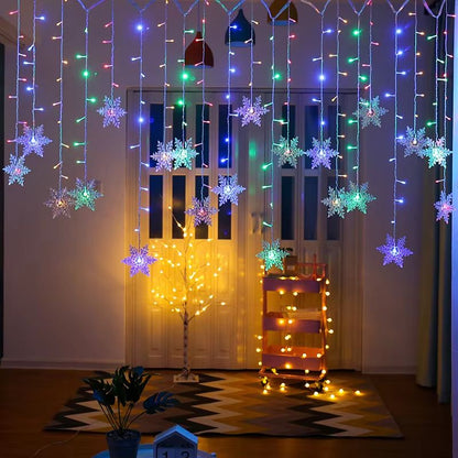 32M Christmas Snowflakes LED String Lights  Flashing Fairy Curtain Lights Waterproof For Holiday Pa 2