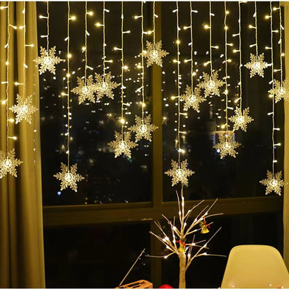 32M Christmas Snowflakes LED String Lights  Flashing Fairy Curtain Lights Waterproof For Holiday Pa 3