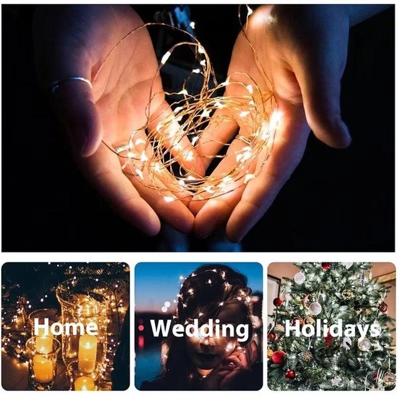5M LED Fairy Lights  Battery Operated Copper Wire Garland String Lights For Outdoor Garden Party We 4