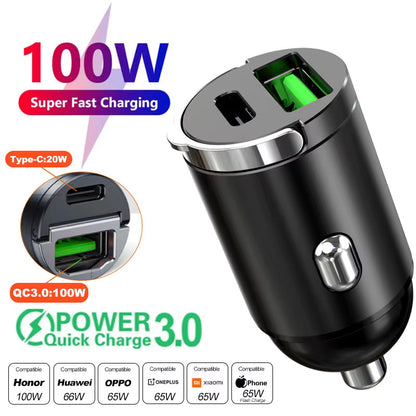 Fast Charging Car USB Type C Charger, PD Mini Car Charger, Compatible with Xiaomi Samsung Huawei iPhone