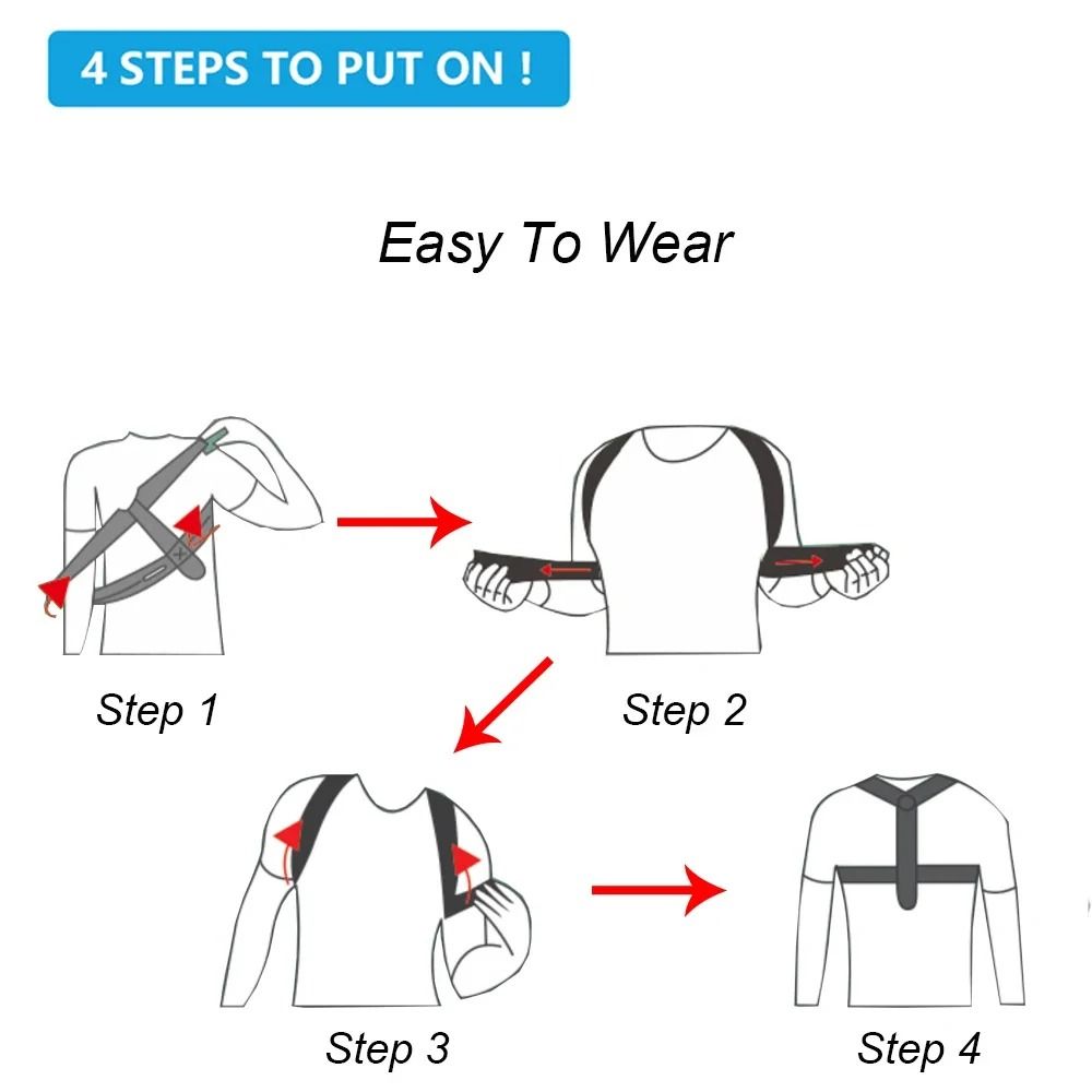 Back Posture Correction Belt For Men And Women Adjustable Shoulder Support Brace 3