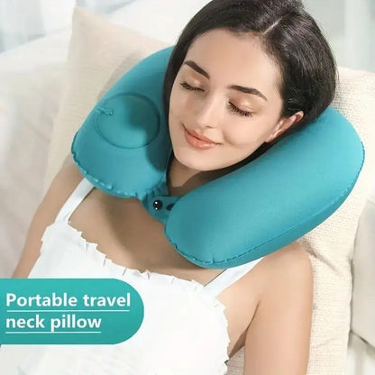 Press On Inflatable U Shaped Pillow For Neck Relaxation And Travel Comfort 1