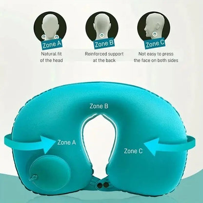 Press On Inflatable U Shaped Pillow For Neck Relaxation And Travel Comfort 2