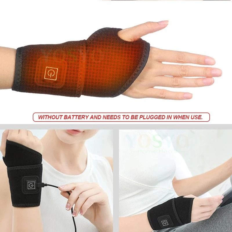 Electrically Heated Wrist Support Sleeve With Adjustable Temperature For Joint And Muscle Relief 1