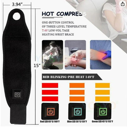 Electrically Heated Wrist Support Sleeve With Adjustable Temperature For Joint And Muscle Relief 5