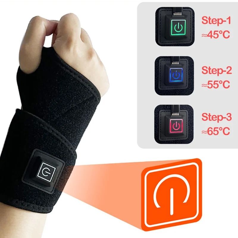 Electrically Heated Wrist Support Sleeve With Adjustable Temperature For Joint And Muscle Relief 6