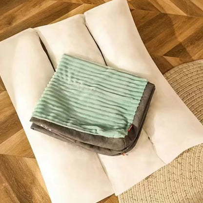 Corduroy Dog Bed, Winter Warm Pet Sleeping Mat, Soft Pet Mat for Dogs, Detachable Washable Puppy Bed