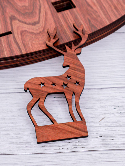 Christmas Tree Shape Luminous Wooden Nativity Scene Ornaments Elk Christmas Decorations Ornaments P 3