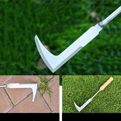 Stainless Steel Gap Weeding Tool With Wooden Handle For Garden And Patio Cleaning 3