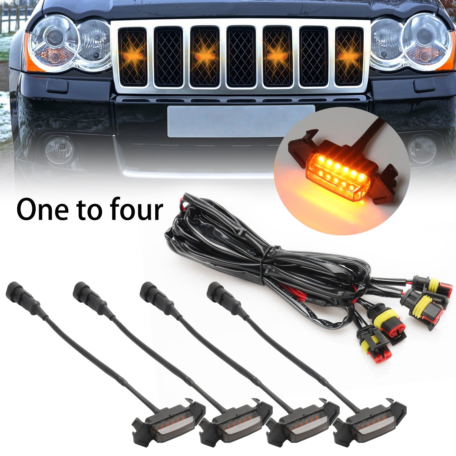 LED Front Grill Light, Universal Car Grille Light, DRL Daytime Running Lamp