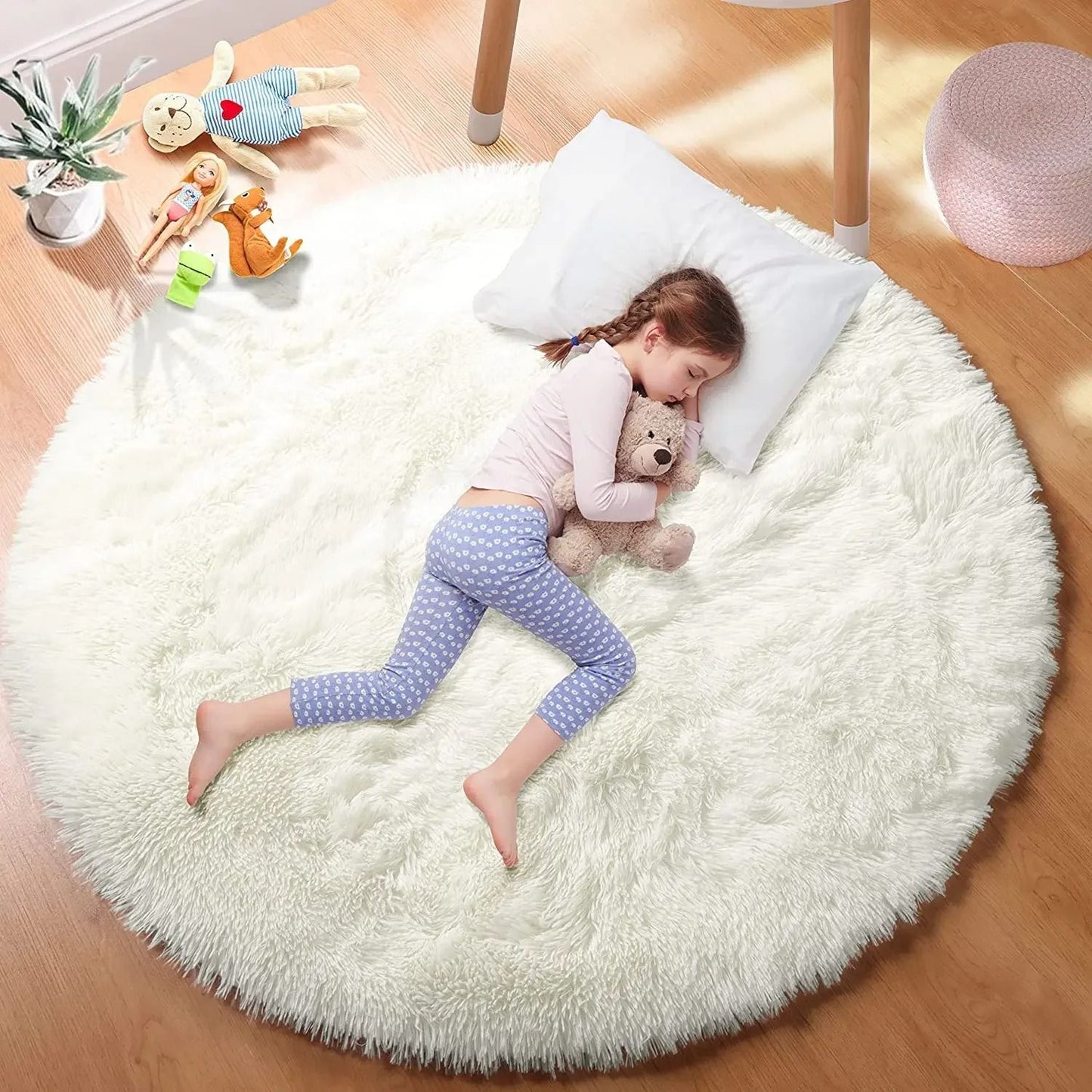 Super Soft Plush Round Rug Mat For Bedroom And Living Room Decoration 8