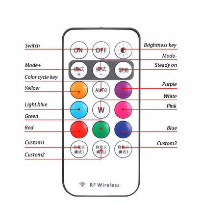 Motorcycle LED Flash Position Lights RGB Car Strobe Light Wireless Airplane Helicopter Warning Sign 3