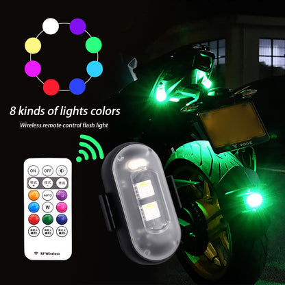 Motorcycle LED Flash Position Lights RGB Car Strobe Light Wireless Airplane Helicopter Warning Sign 1
