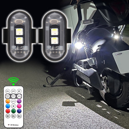 Motorcycle LED Flash Position Lights RGB Car Strobe Light Wireless Airplane Helicopter Warning Sign 2