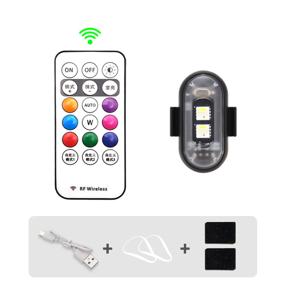Motorcycle LED Flash Position Lights RGB Car Strobe Light Wireless Airplane Helicopter Warning Sign 4