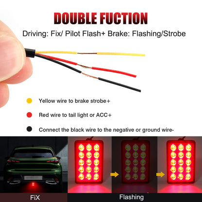 Led Rear Tail Lights Flash Brake Pilot Lights Auto Reverse Stop Safety Signal Lamps 3