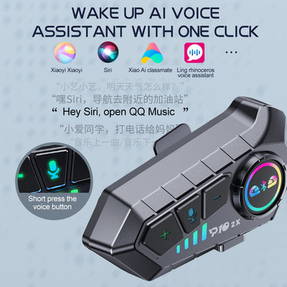Helmet Bluetooth Intercom Headset Motorcycle 2 Riders Communication System Waterproof Music Sharing 3