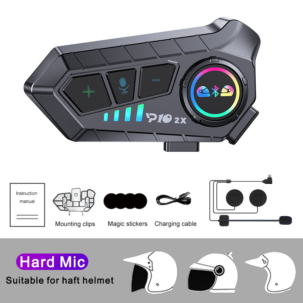 Helmet Bluetooth Intercom Headset Motorcycle 2 Riders Communication System Waterproof Music Sharing 7