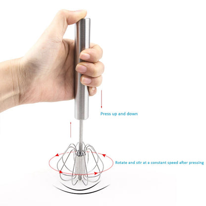 SemiAutomatic Egg Beater Manual Hand Mixer SelfTurning Egg Stirrer 304 Stainless Steel Egg Whisk Ki 1
