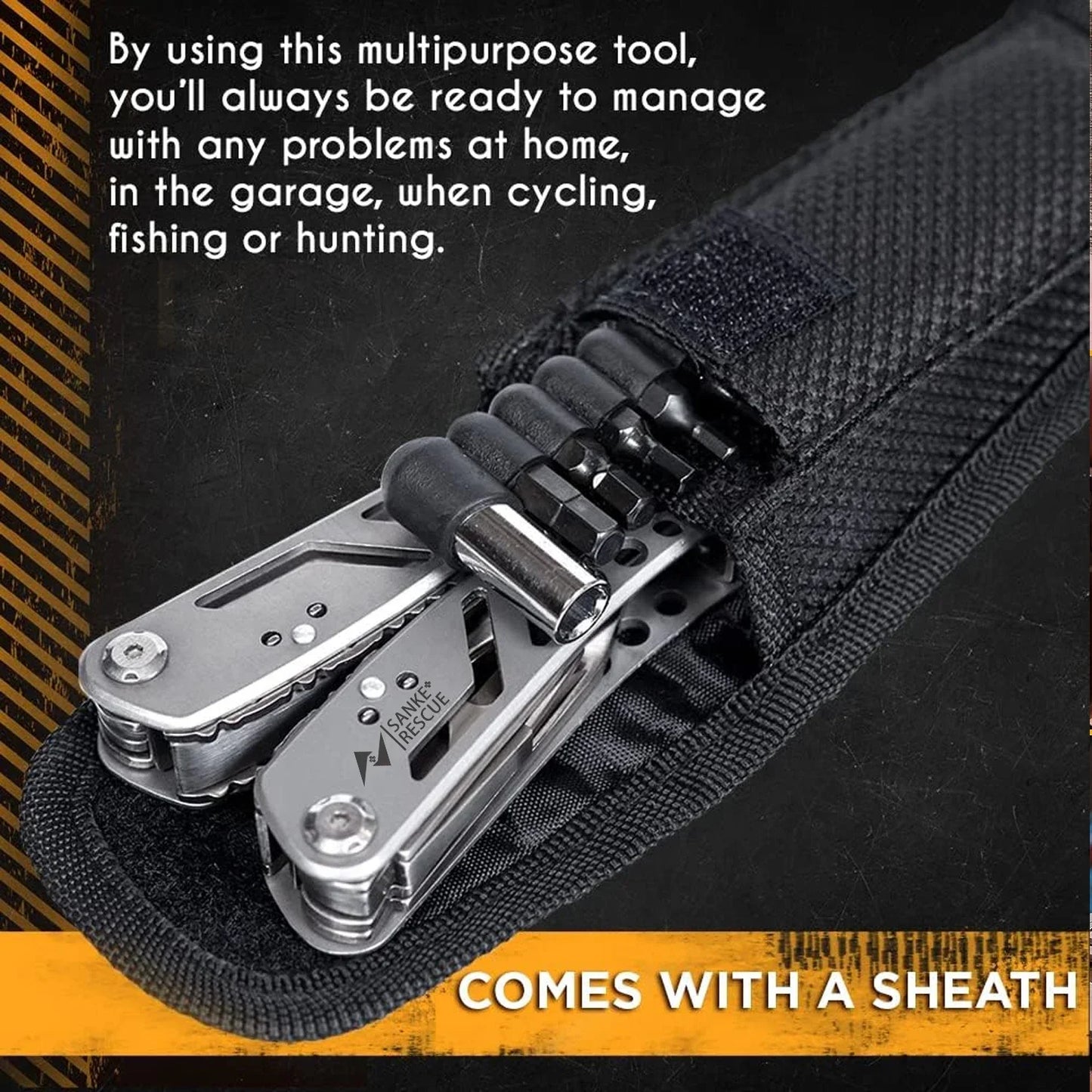 Professional Electrician 24 in 1 Universal Diagonal Pliers, Anti Slip Hardware Wire Cutters, Durable Repair Tools