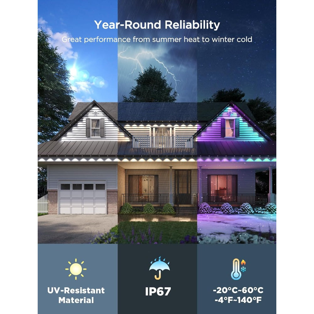 Permanent Outdoor Lights, Waterproof, Works with Alexa, Google Assistant, Dynamic Modes