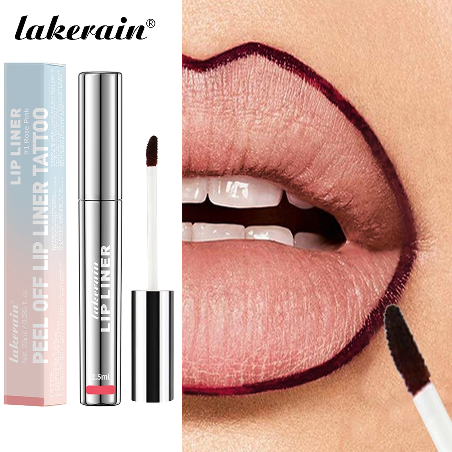 Peel Off Enhance Lip Liner, Highly Pigmented Matte Lip Tattoo Long Lasting Lip Stain, Waterproof Transfer Proof Lipstick