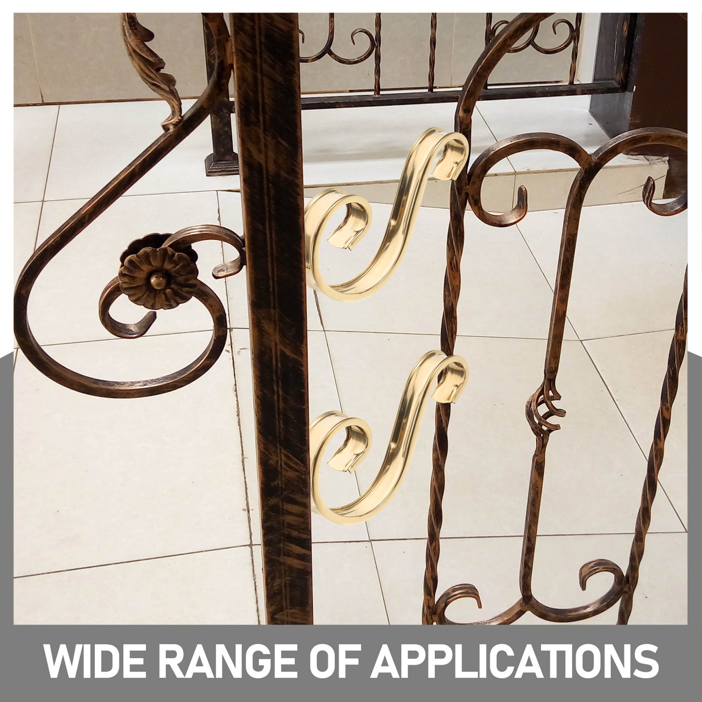 Stainless Steel S Shape Fence Decorations Metal Charm For Garden Gate Balcony Railing Outdoor Ornam