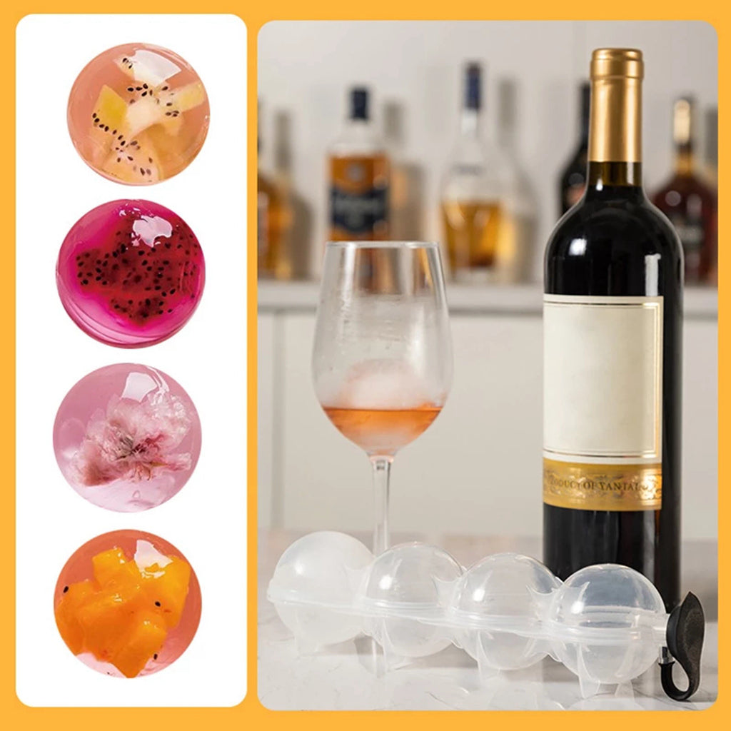 Large Ice Mould Round Ice Ball Maker Ice Cube Tray Box For DIY Home Bar Cocktail Sphere Ice Shape M 2