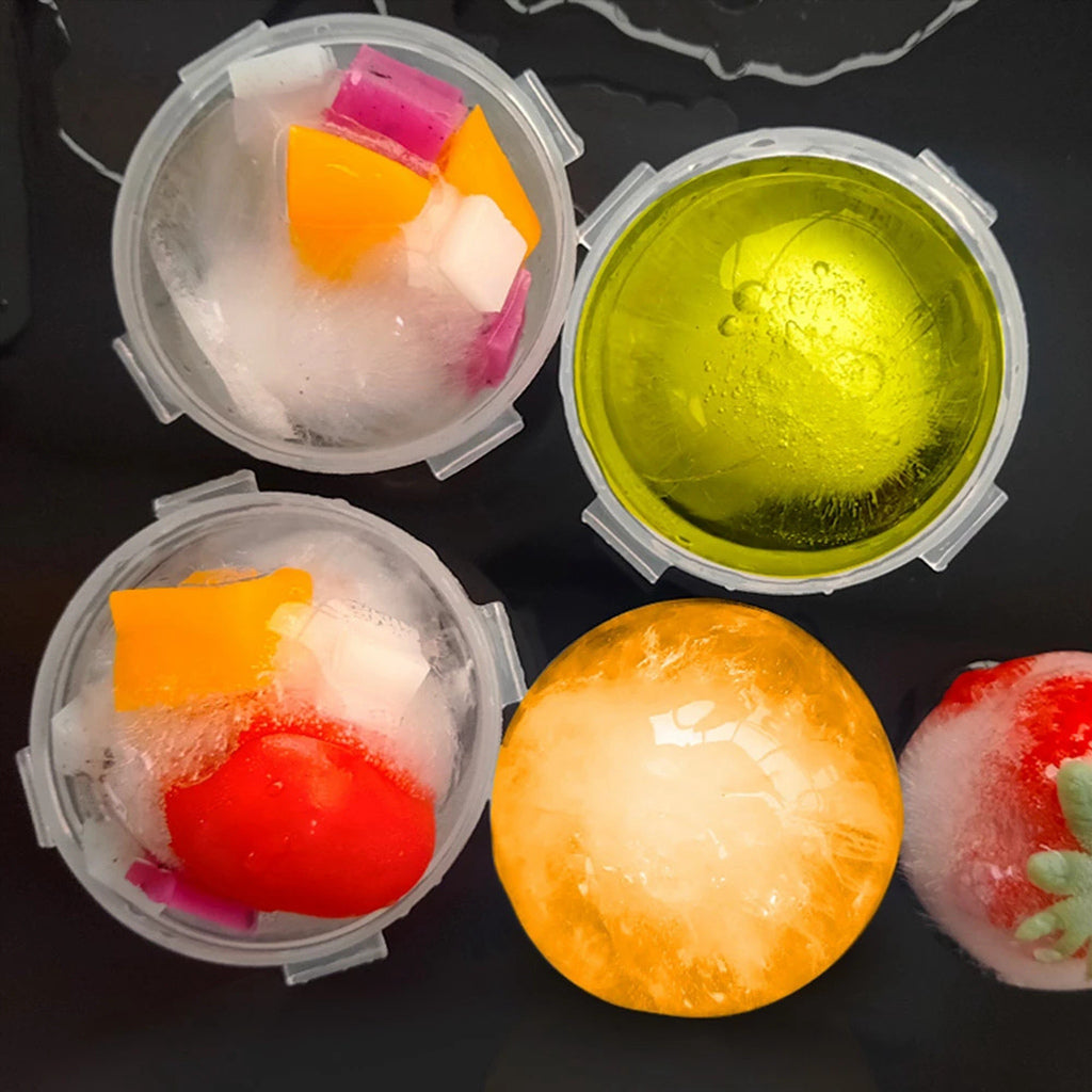 Large Ice Mould Round Ice Ball Maker Ice Cube Tray Box For DIY Home Bar Cocktail Sphere Ice Shape M 5