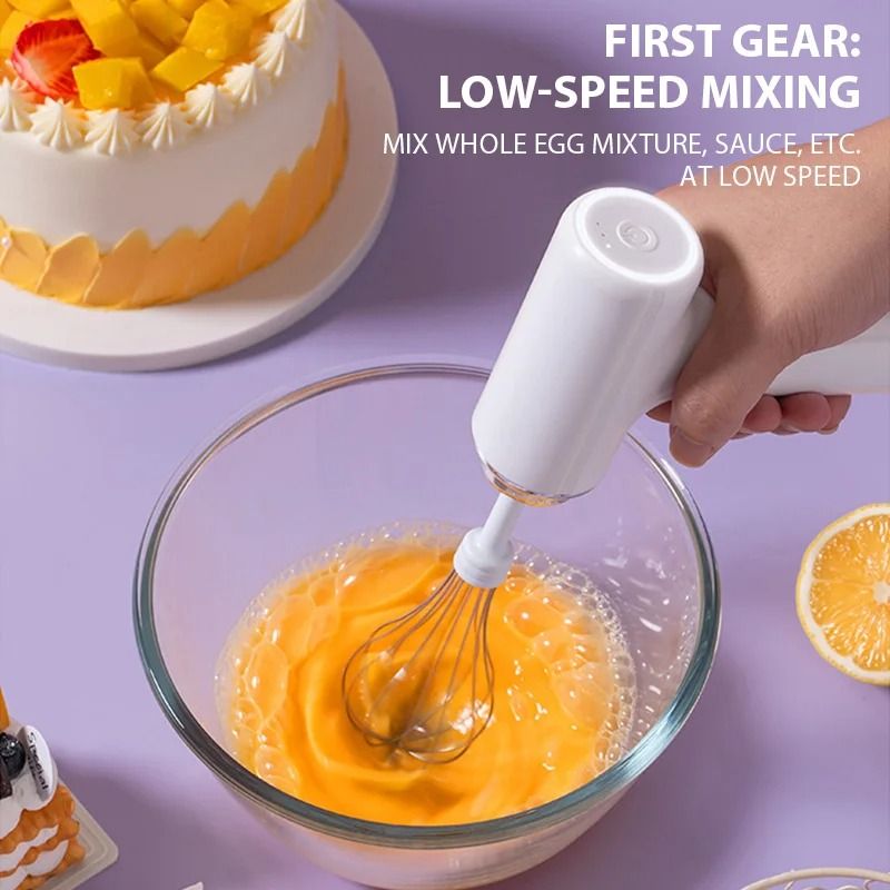 Rechargeable Handheld Electric Egg Beater With Type C Charging And Three Speed Control 4