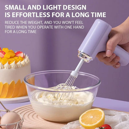 Rechargeable Handheld Electric Egg Beater With Type C Charging And Three Speed Control 5