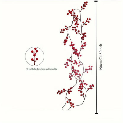 Artificial Cranberry Vine Christmas Garland For Home And Event Decoration 3