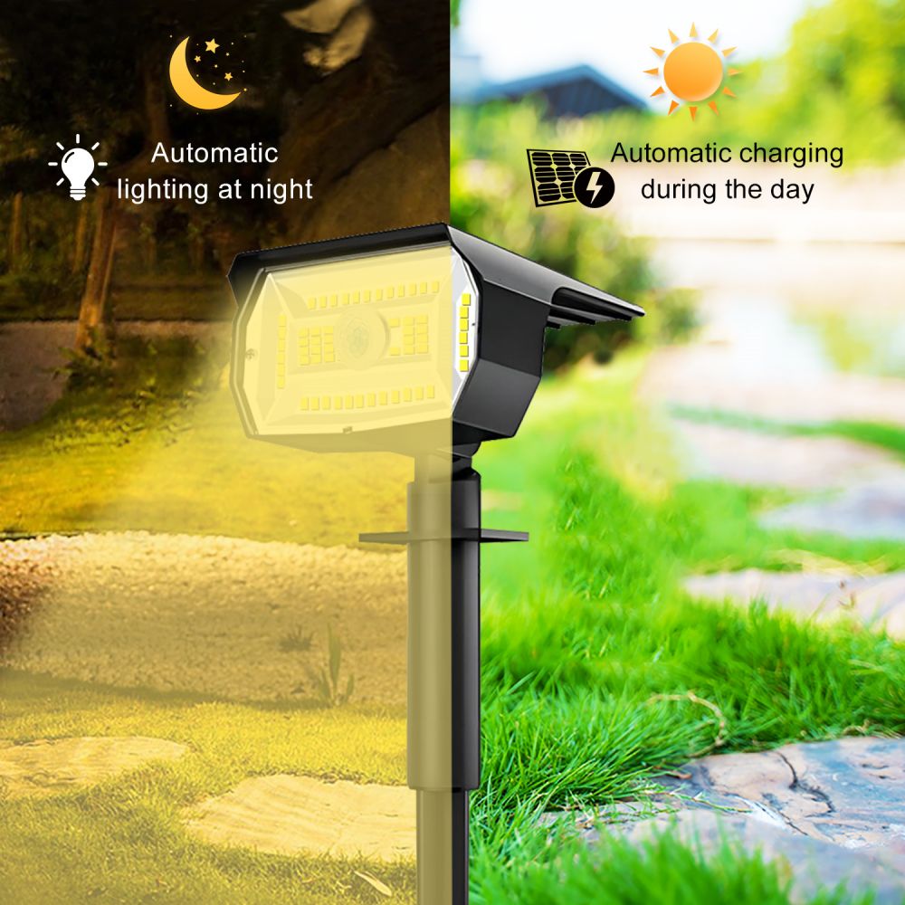 LED Solar Landscape Spotlight, Outdoor Waterproof Motion Sensor Light, Solar Garden Wall Lights for Yard, Pathway, Porch