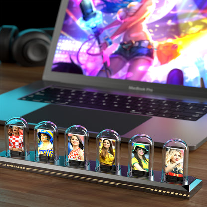 DIY RGB Nixie Tube Clock, IPS Color Screen LED Glows Analog Digital Tube Night Lightsr Gaming Desktop, Modern Home Decor