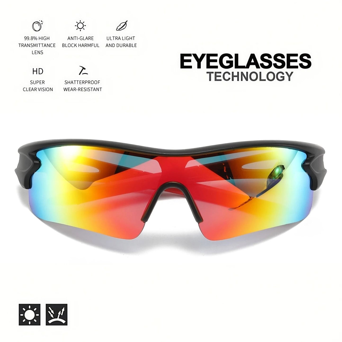 UV400 Protective Sports Eyewear For Men And Women With Lightweight WrapAround Design 2