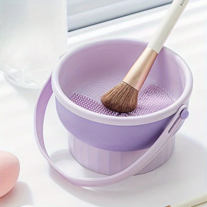 Silicone Makeup Brush Cleaner Mat, Drying Rack and Air Dry Tool, Cosmetic Brush Cleaning Beauty Organizer Kit