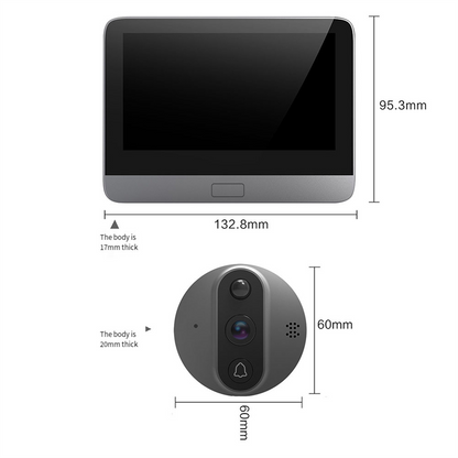 Wifi Door Bell Smart Life Tuya Eye Peephole Camera PIR Motion Detector IR Digital Viewer Battery 2