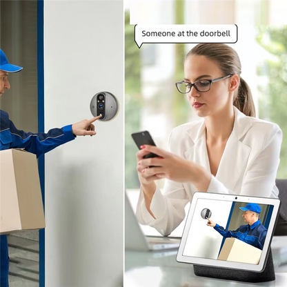 Wifi Door Bell Smart Life Tuya Eye Peephole Camera PIR Motion Detector IR Digital Viewer Battery 3