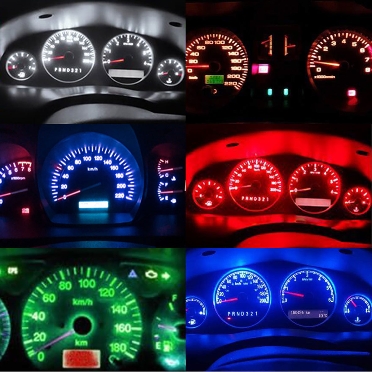 Auto Car LED Dashboard Lights, DC Instrument Panel Bulbs, Wedge Indicator Lamp Cluster Gauges