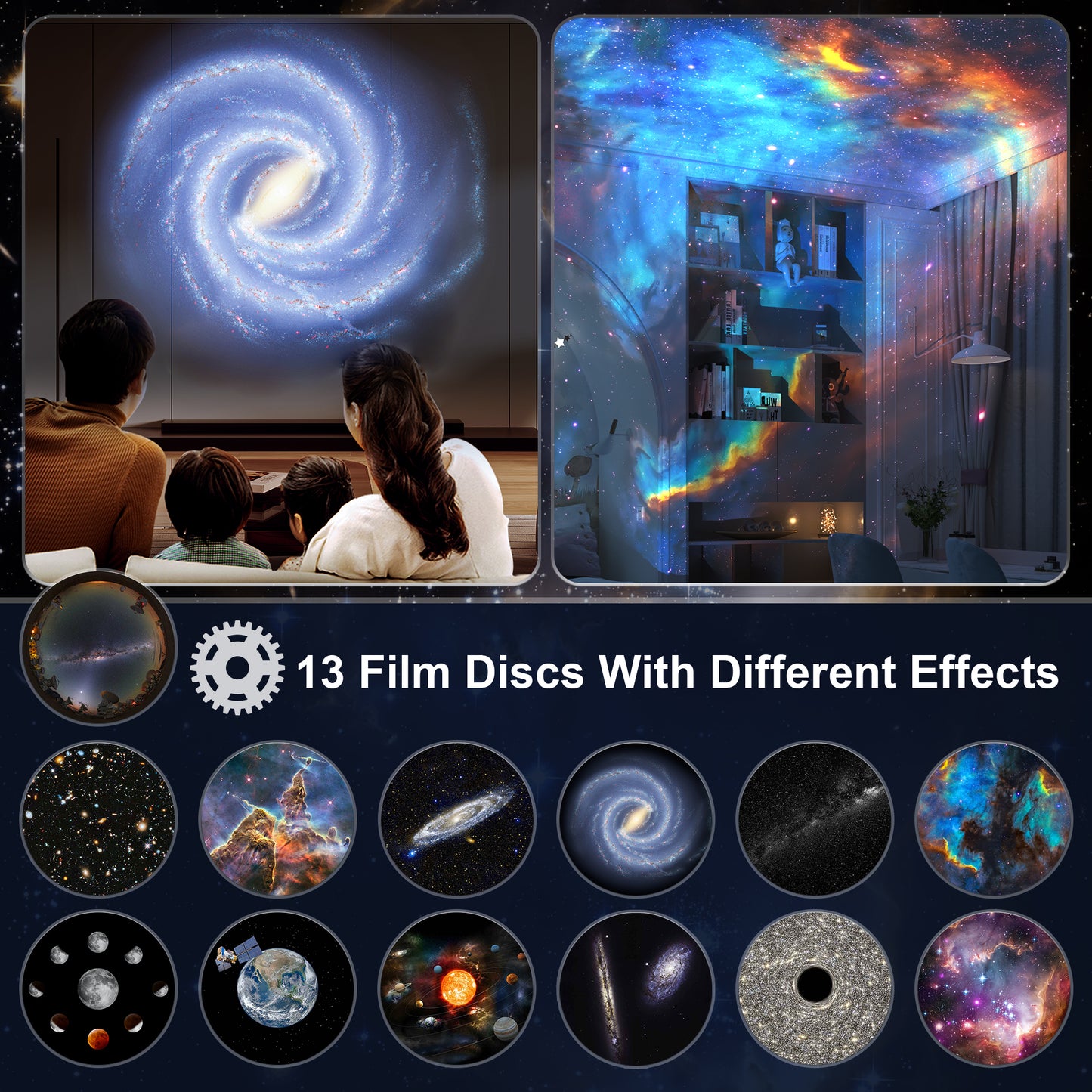 Planetarium Star Projector, Galaxy Projector, Solar System Night Light, Realistic Starry Sky Constellation Moon Lamp