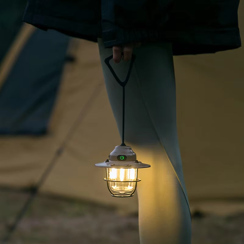 Outdoor Vintage Pendant Light, Portable Rechargeable Tent Lamp, Ultra Long Life Camping Ambient Light