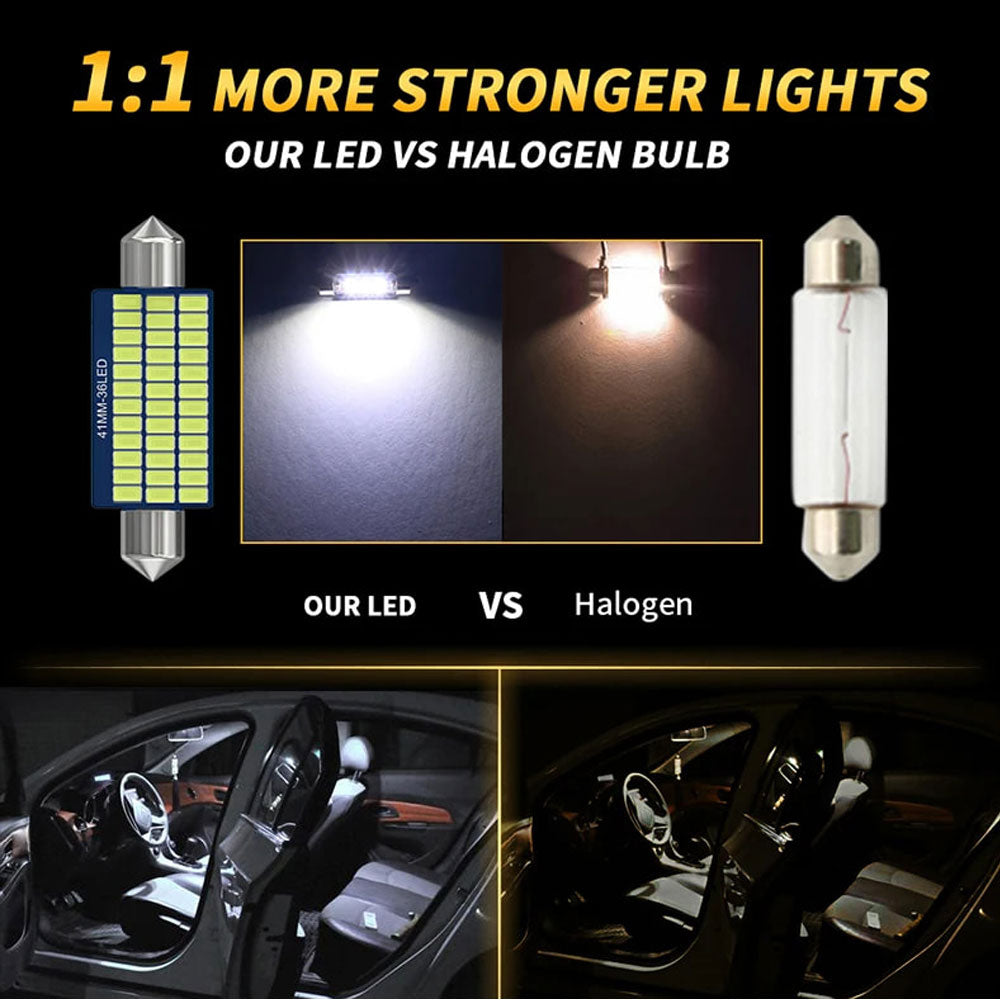 Car Interior Dome Trunk License Plate Lights LED Bulbs Canbus Festoon White 3